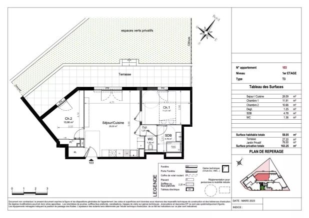Nice Appartement 3 Pièces, 58,05 m²